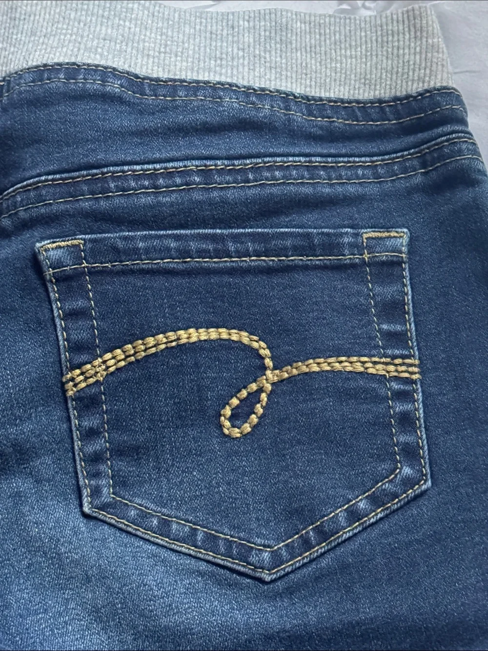 Justice Girls Dark Blue Denim  Roll-Cuff Shorts